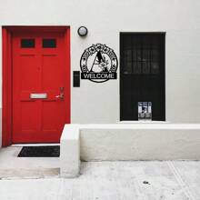 Personalized Classic Metal Welcome Sign, Metal Wall Art, Housewarming Gift, Wedding Gift, Door Hanger, Initial Wall Name Diy Decoration, Flower Vows Letter Combination Sign,Home Decor ,Room Decor,Wall Decor - Black - View 23