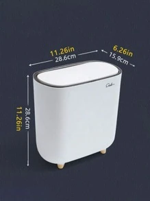 1pc Slim Garbage Can With Lid, Ideal For Bathroom & Narrow Spaces,Light Luxury Slit Trash Can,Kitchen,Bathroom,Home,Household Supplies