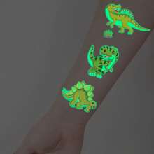 5Sheets With 60 Patterns Luminous Cartoon Dinosaur Patterns Temporary Tattoo Stickers Glow In The Dark