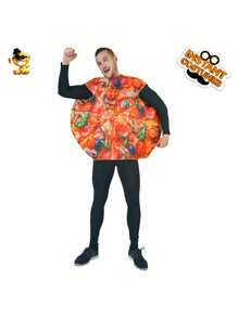 Adult Pizza Pattern Costume For Prank And Roleplay In Food Restaurant, Pizza Cosplay Party, Stage Performances And Events - Rose Red - View 2