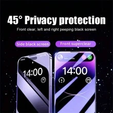 3入組iphone 11-15 Pro Max高清隱私屏幕保護貼,光澤鋼化玻璃守衛,防窺保護,兼容iphone Xs Max Xr X - 黑色 - 查看 4