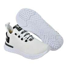 Women Wedge Sneakers - branco preto life - 查看 1