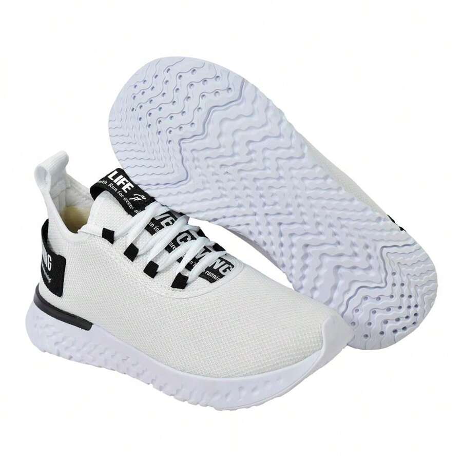 Women Wedge Sneakers - branco preto life - 查看 1