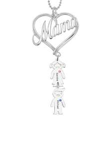 Tùy chỉnh Gia đình Tên Dây chuyền , Cặp đôi , Ngày lễ Mẹ , Ngày của Cha , Sinh nhật , Gia đình , Bạn Món quà DIY - Bạc - Xem 2