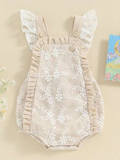 Newborn Baby Girl Lace Ruffle Romper Bodysuit Summer Outfits