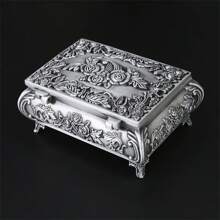 1pc Jewelry Box, Rings & Earrings & Accessories Storage Holder, European Retro Palace-Style Decorative Item Back To School