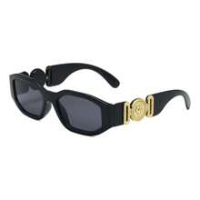 Lentes De Diseñador Modernos Versac Corridos Tumbados - Negro - Ver 2