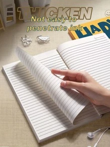 1pc Super Thick Ruled Notebook For Students With Thick White Paper, Suitable For Note-Taking, Shorthand And Sketching Back To School