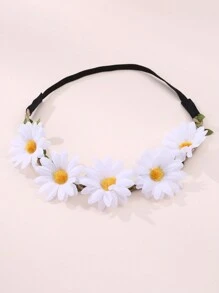 1pc Girls Daisy Flower Headband Hair Accessory, Daily Decoration - Multicolor - View 1