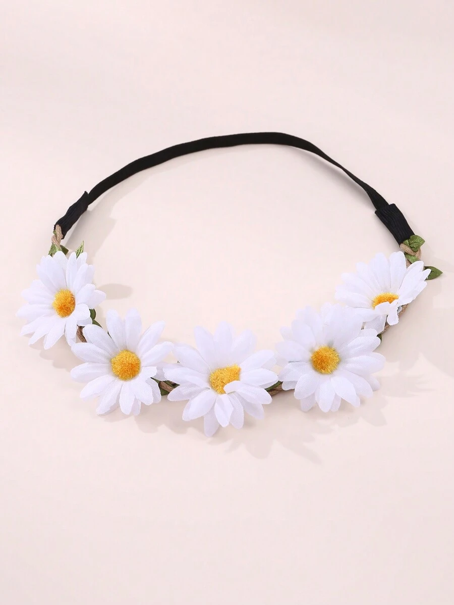 1pc Girls Daisy Flower Headband Hair Accessory, Daily Decoration - Multicolor - View 1