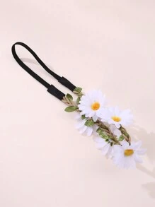 1pc Girls Daisy Flower Headband Hair Accessory, Daily Decoration - Multicolor - View 4