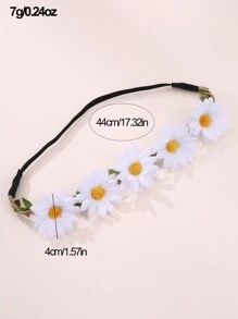 1pc Girls Daisy Flower Headband Hair Accessory, Daily Decoration - Multicolor - View 6
