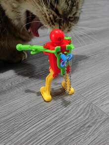 Wind-Up Dancing Robot, Wind-Up Shaking Butt Robot Keychain, Educational & Fun Robot Toy For Children - Multicolor - View 3