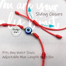 1pc Upgraded Custom Name Initial 7 Knots Evil Eye Bracelet Adjustable Lucky Red/Black String Bracelet Protection Friendship Wish Bracelets For Women Men Boy Girl Him Her BFF Friend Gifts