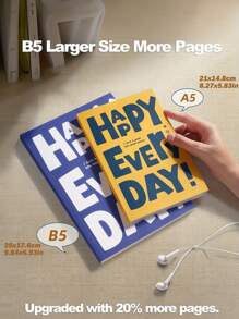 1pc Super Thick Ruled Notebook For Students With Thick White Paper, Suitable For Note-Taking, Shorthand And Sketching Back To School