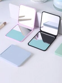 1 Pieza Pequeño Espejo De Vanidad Y Cosmético Con Soporte Plegable Para Escritorio Y Viaje - Multicolor - Ver 2