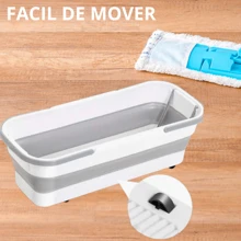 Portable Folding Rectangular Water Bucket With Wheels, Bucket Suitable For Home, Bathroom And Outdoor Use For Mopping Or Washing Clothes Multifunctional - White - View 2