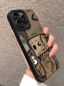 Cartoon Toy Painted Straight Edge Black Shockproof Phone Case Compatible With IPhone, Compatible With Samsung, Compatible With Redmi Series And Compatible With Xiaomi Phones Like Compatible With IPhone 15 Pro Max, Compatible With IPhone P13, P14, Compatible With IPhone 11, Compatible With IPhone 12, Note 11, Compatible With Redmi 10, Compatible With Redmi 9, Etc.,International Version, Not The Domestic Version - Multicolor - View 3