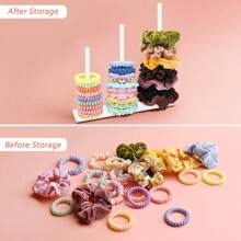 3層壓克力髮圈盒,清晰髮圈收納盒,適用於女性、少女禮物,髮圈配件組織器