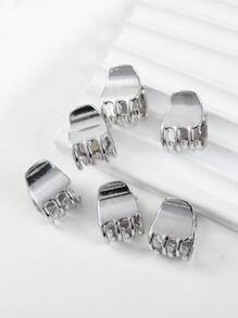 6 chiếc kẹp tóc bằng hợp kim, món quà tuyệt vời nhất cho mẹ, bạn bè, giáo viên, lễ hội hoặc trang phục hàng ngày cho phụ nữ kẹp tóc kẹp tóc kẹp hàm kẹp tóc kẹp tóc kẹp tóc kẹp tóc, phụ kiện tóc thường ngày mùa thu đông cho phụ nữ cho trang phục đi nghỉ - Bạc - Xem 1