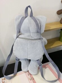 Cartoon Plush Elephant Backpack, Cute And Suitable For Travel And Vacation - Grey - View 5