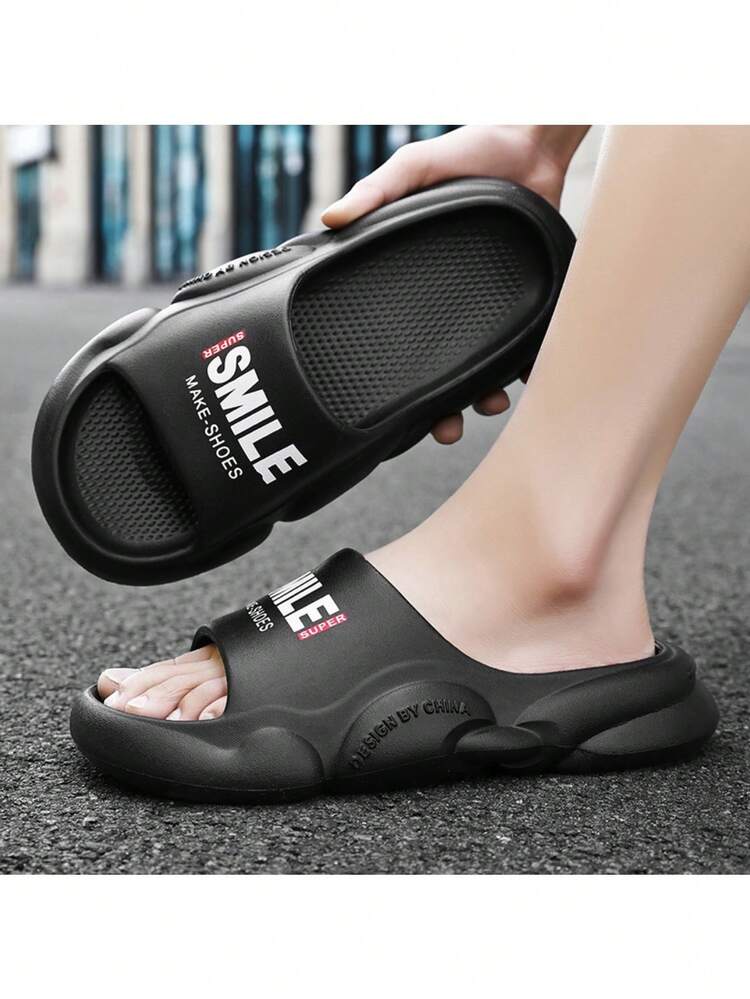 Sandalias unisex de estilo de pareja, cómodas y con suela blanda, nuevas para el verano 2024 para uso casual al aire libre y en la playa - Negro - Añade 2