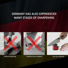 1 件迷你吸盘磨刀器，家用钨钢材质，便携式快速磨刀工具，厨房刀磨刀石配件 - 紅色 - 查看 11