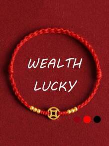 1pc  Adjustable Rope Lucky Wealth Bracelets For Men Women