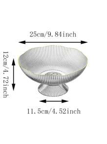 1 pieza Bandeja de color metálico ribete fruta - transparente - Ver 13
