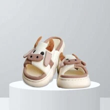 Pantuflas sandalias interiores vaca suaves y cómodas - Marrón Mocha - Ver 1