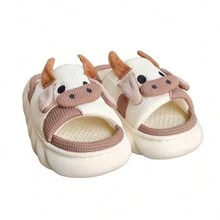 Pantuflas sandalias interiores vaca suaves y cómodas - Marrón Mocha - Ver 4