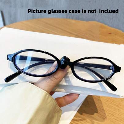 椭圆形小框眼镜，动漫风格，韩日时尚，复古Y2K风，渐变镜片，休闲百搭