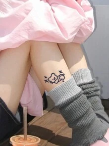 1 Miếng PVC chống thấm nước Hình xăm tạm thời , Đối với 7-14 Ngày , Phong cách Đơn giản Với Cá nhân hóa Nhỏ bé Mô hình , Thích hợp Dành Cho Nam Và Nữ , Đối với , Chân Và Mặc hàng ngày - Xám - Xem 13