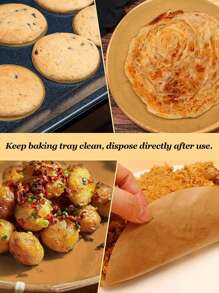 50pcs, Round Parchment Papers (6''/8''/9''), Non-Stick Precut Cake Pan Parchment Liners, For Baking, Grilling, Steaming, Air Fryer, Microwave, Baking Tools, Kitchen Gadgets, Kitchen Accessories, Home Kitchen Items Air Fryer Kitchen Air Fryer Liners Air Fryer Paper Airfryer Air Frier Back To School