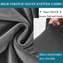 1 Pc Ottoman Cover Rectangle,Stretch Velvet Ottoman Slipcovers Rectangle Thick Ottoman Covers Slipcover Rectangle Slipcovers For Ottomans Soft Foot Stool Cover - Light Grey - View 6