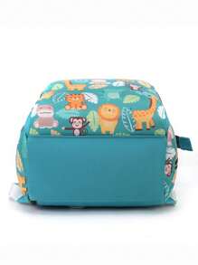 1pc Animal Forest Print Decorated Nylon Milk Bottle With Large Capacity And Zipper, Suitable For Daily Use Of Mothers With Children - Green - View 7
