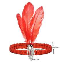 1件復活節1920年代復古風格女性配件,羽毛頭飾長珠飾弗拉帕頭飾,適用於cosplay化妝舞會、單身派對和教師節禮品 - 黑色 - 查看 3