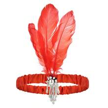 1件復活節1920年代復古風格女性配件,羽毛頭飾長珠飾弗拉帕頭飾,適用於cosplay化妝舞會、單身派對和教師節禮品 - 黑色 - 查看 4