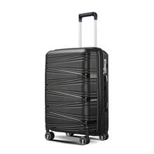 Hopemate 4 Piece Sets(14/20/24/28), Black, Hard Shell And Lightweight Suitcase With Front Pocket,Expandable Lightweight Suitcase With 4 Double 360 Degrees Mute Spinner Wheels PP Materials Durable TSA Lock Travel Luggage, Hard Shell Lightweight TSA Lock Carry On Expandable Suitcase With Spinner Wheels Travel Set For Men Women, Spinner Wheels, Minimize Damage, Enhance Durability, Keep Good Balance, 360 Spinner Wheels, TSA Lock