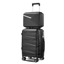 Hopemate 4 Piece Sets(14/20/24/28), Black, Hard Shell And Lightweight Suitcase With Front Pocket,Expandable Lightweight Suitcase With 4 Double 360 Degrees Mute Spinner Wheels PP Materials Durable TSA Lock Travel Luggage, Hard Shell Lightweight TSA Lock Carry On Expandable Suitcase With Spinner Wheels Travel Set For Men Women, Spinner Wheels, Minimize Damage, Enhance Durability, Keep Good Balance, 360 Spinner Wheels, TSA Lock