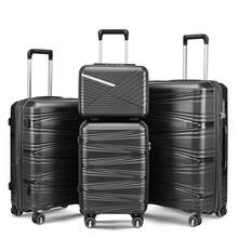 Hopemate 4 Piece Sets(14/20/24/28), Black, Hard Shell And Lightweight Suitcase With Front Pocket,Expandable Lightweight Suitcase With 4 Double 360 Degrees Mute Spinner Wheels PP Materials Durable TSA Lock Travel Luggage, Hard Shell Lightweight TSA Lock Carry On Expandable Suitcase With Spinner Wheels Travel Set For Men Women, Spinner Wheels, Minimize Damage, Enhance Durability, Keep Good Balance, 360 Spinner Wheels, TSA Lock