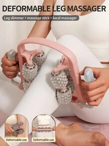 Muscle Roller For Muscles Deep Tissue/W Drawstring Gym Bag | Cellulite Remover Myofascial Massage Tool - Tennis Elbow Massager, Calf, Leg N Forearm Roller I High Density Foam Roller - Hot Pink - View 2