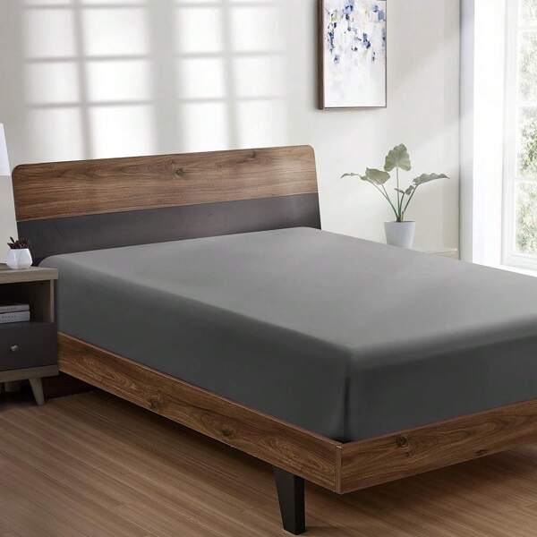 1 pieza Sábana ajustada de microfibra suave con bolsillo profundo, sábana resistente a las arrugas y al encogimiento para cama tamaño queen/king, fácil de cuidar y resistente a la decoloración, lavable a máquina