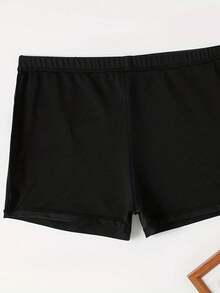 Striped & Polka Dot Printed Vest Top With High Elastic Shorts 2pcs Tankini Set Summer - Purple - View 7