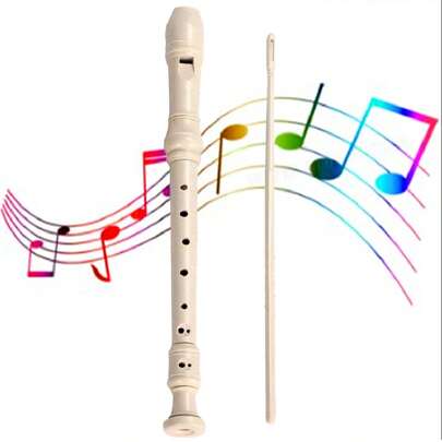 1 Pc (Standard 32cm, 8-Hole PVC Recorder) (Premium 3-Section Detachable 6-Hole & 8-Hole Recorder, High-End German Style Beginner 6-Hole 8-Hole Recorder Instrument, Instrument Learning Practice 8-Hole Recorder)