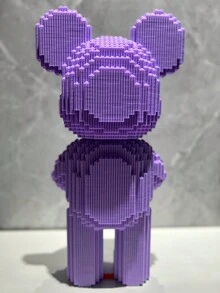 1set Diy Building Blocks Toy Purple Bear Model To Enhance Hands-On And Logical Thinking Ability, Comes With Tools And Hammer For Easy Assembly, Suitable For Holiday Gifts, Birthday Gifts, And Collectors, (3800 Particles) - Multicolor - View 5