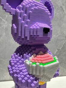 1set Diy Building Blocks Toy Purple Bear Model To Enhance Hands-On And Logical Thinking Ability, Comes With Tools And Hammer For Easy Assembly, Suitable For Holiday Gifts, Birthday Gifts, And Collectors, (3800 Particles) - Multicolor - View 6