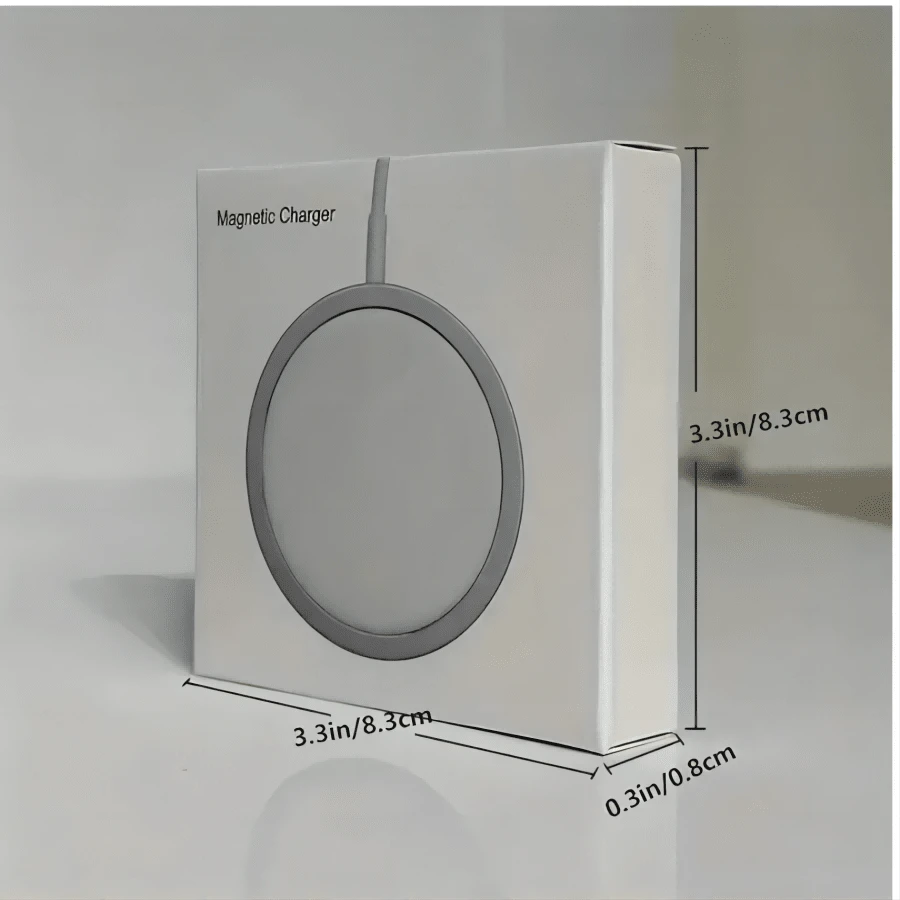 15W Cargador Inalámbrico Magnético Para IPhone - Portátil Y Compatible Con Auriculares - Carga Rápida Con USB-C - Blanco - Ver 1