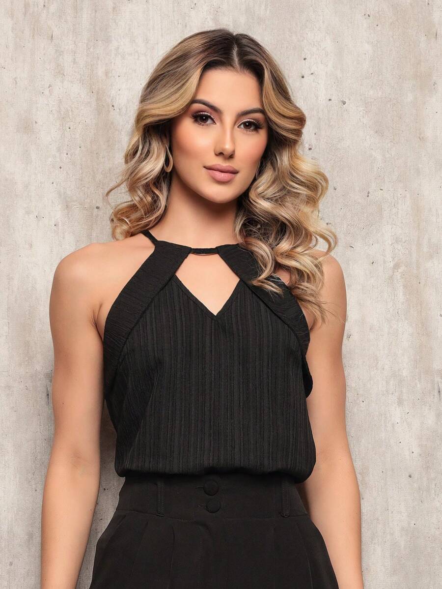 Women Tank Tops & Camis - 黑色 - 查看 1