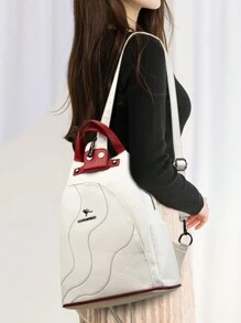 2024新款大容量防盗旅行背包/单肩包，适合青少年女孩、女性、大学生、高中生，可用于户外活动、旅行、野餐、小学生、办公等场合。设有笔记本电脑隔层。 - 白色 - 查看 10